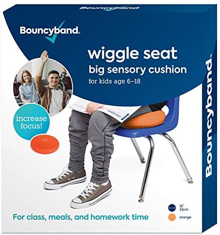 Bouncyband – Wiggle Seat – Orange, 13” D – Large Sensory Cushion for Kids