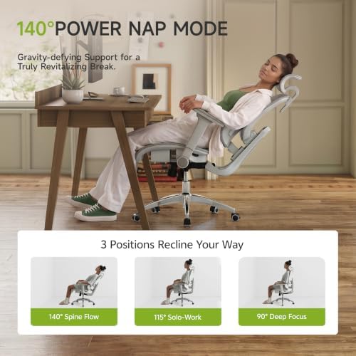 X19 Ergonomic Office Chair, 3-Zone Lumbar for Back Pain Relief