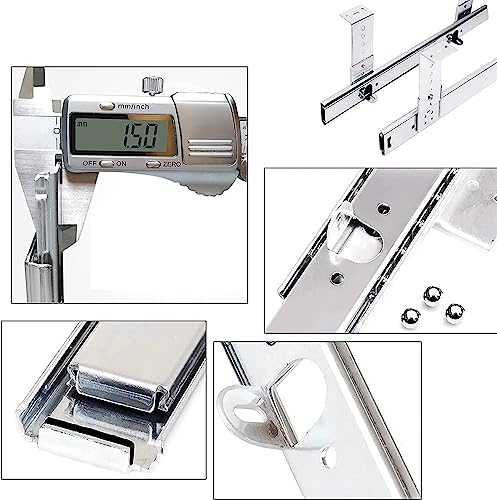 Drawer Slides Telescopic Slides for Piano All Metal Ball Bearing Keyboard Slide Under Desk Keyboard Tray Sliding Rails for Drawer/Shelf(300mm(12 inch)), 631013