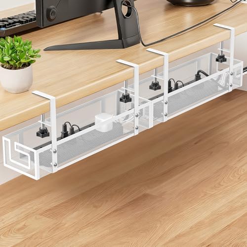 Cable Management Tray, 15.75" Under Desk Cable Management No Drill