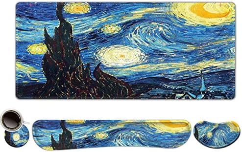 ToLuLu Large Mouse Pad, Memory Foam Keyboard Mouse Wrist Rest Support Set