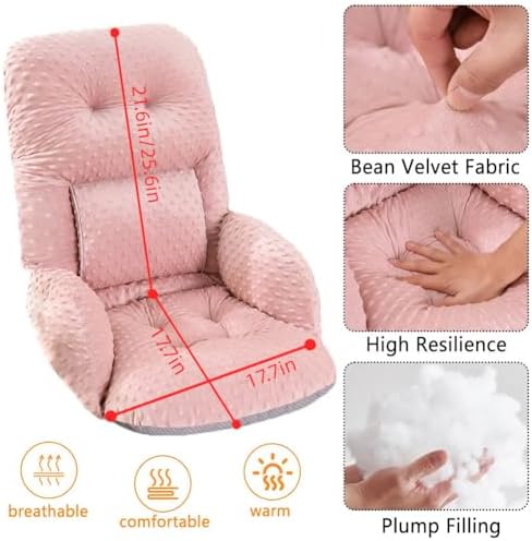 Office Chair Cushions with Armrest，Non-Slip Rocking Chair Pad with High Back Support for Dining Dorm Floor Car Office Patio