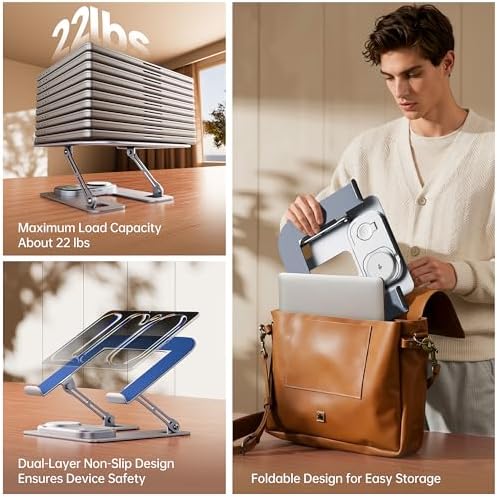 Transformers 6 in 1 Aluminum Laptop Stand with QI2 Wireless Charger