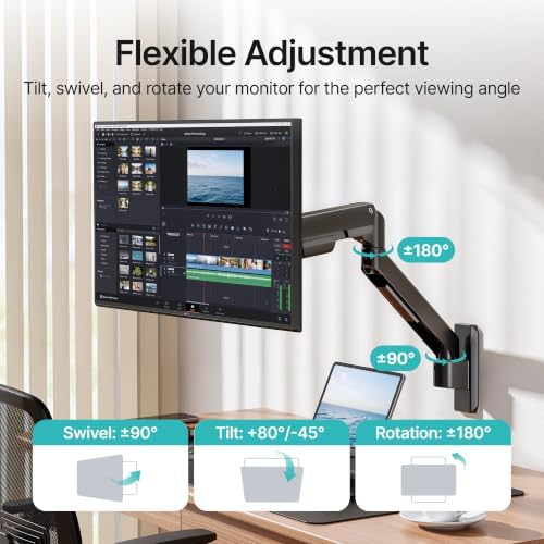 PEGZONE Single Monitor Wall Mount for 17-32"Computer Screens，Up to 19.8 lbs