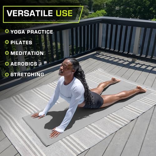ProsourceFit Classic Yoga Mat 1/8” (3mm) Thick, Extra Long 72-Inch Lightweight Fitness Mat with Non-Slip Grip for Yoga, Pilates, Exercise