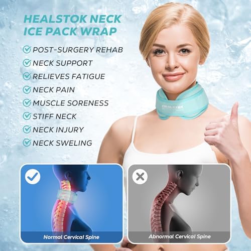 Neck Ice Pack Wrap, Reusable Cold/Hot Gel for Neck Pain, Iceblue
