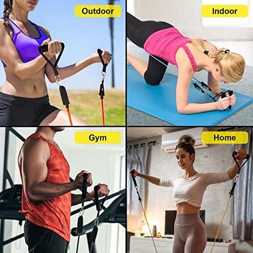 Resistance Bands Set, Workout Bands with Handles, 5 Levels