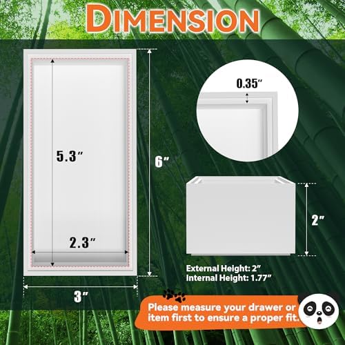 Lixple Bamboo Kitchen Drawer Organizer, 2 Pack, 6" x 3" x 2", White