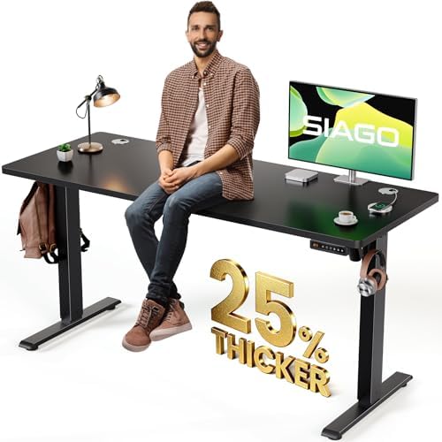 SIAGO 55 x 24 Inch Electric Standing Desk, 0.8 Inch Thick Tabletop