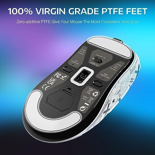 ATTACK SHARK X3 49g Ultra-Lightweight Wireless Gaming Mouse, White&Tape