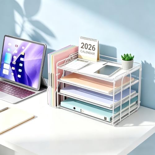 gianotter 4-Tier Paper Organizer With Magazine Holder