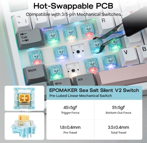 EPOMAKER TH87 Wireless Mechanical Keyboard with 10000mAh Battery