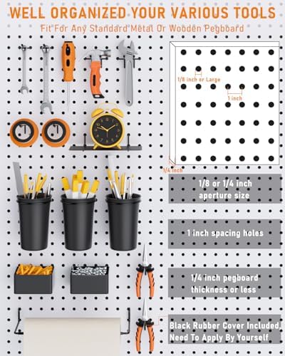 INCLY 30PCS Peg Board Organizer Accessories Kit with Bins, Cups & Baskets
