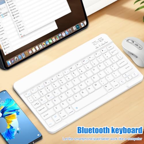 Bluetooth Keyboard for iPad 10th Generation, iPad Pro 13/12/11/10/9/8/7 inch, iPad Air 13/11th Gen, iPad Mini, IOS Windows Android Tablets - Slim Wireless Portable Travel Office Computer Accessories
