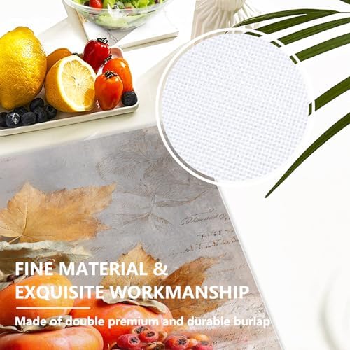 Autumn Harvest Linen Placemats, Persimmons Leaves Berries Table Mats for Table Washable Heat Insulation Thick Dining Mat, Indoor/Outdoor 12X18 in 4 Pcs