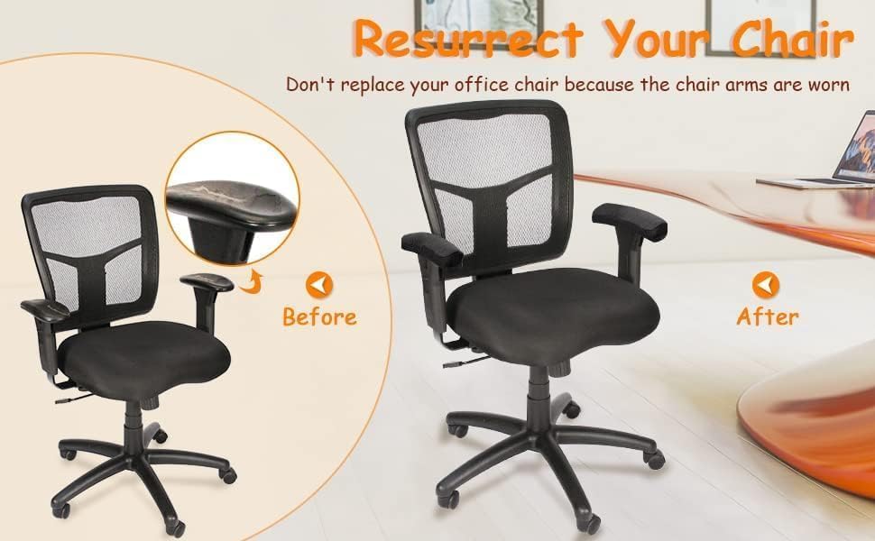 DHXYZZB Office Computer Chair Arm Covers, Extended and Thickened Armrest Cover Arm Rest Protector, Washable Armrest Pad Covers 1 Pair of Polyester Fabric Stretchy Desk Chair Rotating Chair