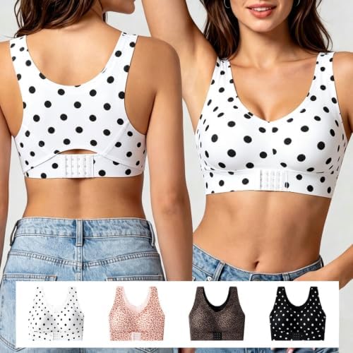 Posture Support Bras for Women Front Closure Cross Back Wireless Corrector Seamless Full Coverage Push Up Bralettes