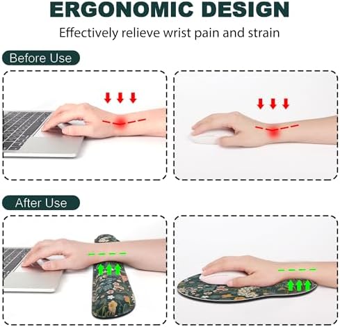 Ergonomic Mouse Pad with Wrist Rest and Keyboard Wrist Rest, Mousepad