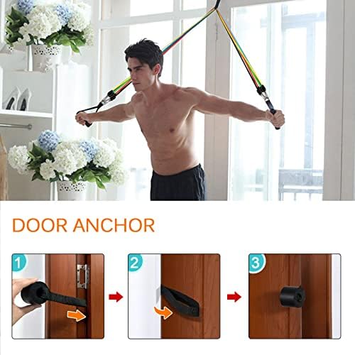 Resistance Bands Set, Workout Bands with Handles, 5 Levels