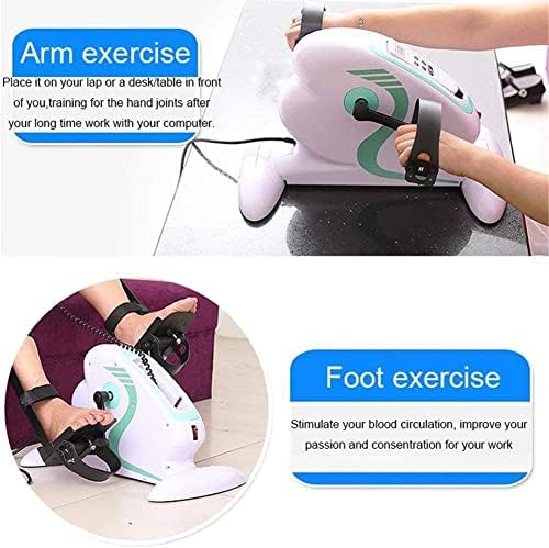 Under Desk Exercise Bike Pedal Exerciser Electric Pedal Exerciser for Leg/Arm Rehabilitation Cycle Bike Foot Pedal Exercise Machine (Color : C) (C)