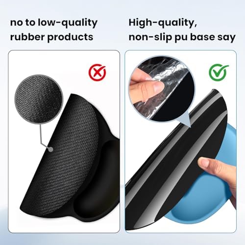 Mouse pad with Wrist Rest,Relieving Pain Memory Foam Computer pad, Ergonomic Desktop Mouse, Silicone Material Mouse pad, with Non-Slip PU Base (Blue)