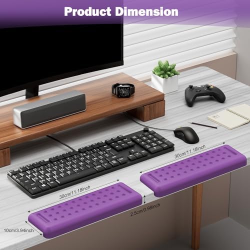 Leolee L-Shaped Desk Elbow Pads for Desk, Purple Memory Foam Arm Rest