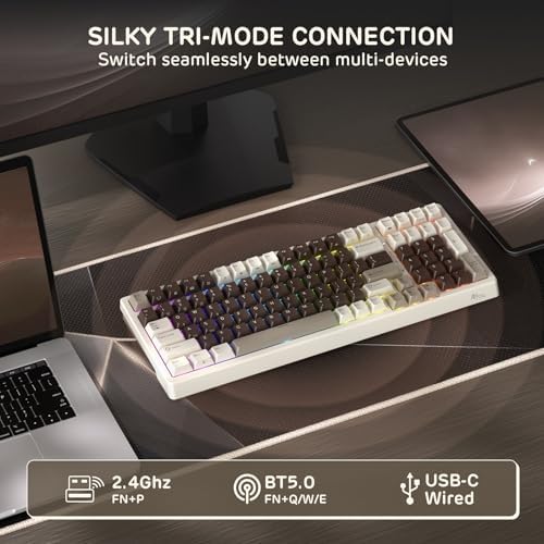 RK ROYAL KLUDGE F99 Wireless Mechanical Keyboard, Gasket Structure
