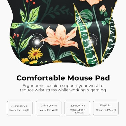 EooCoo Ergonomic Mouse Pad with Wrist Rest, Memory Foam Support Mousepad