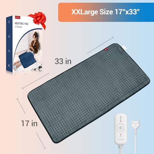 Comfytemp Extra Large Heating Pad for Back & Period, 33"x17" Electric Throw