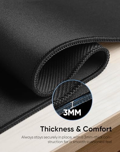 Reniteco Large Office & Gaming Mouse Pad, 35.4" x 15.7" Desk Mat, Black