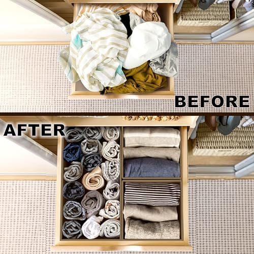 Simple Houseware Underwear Drawer Organizer, Set of 6, Brown