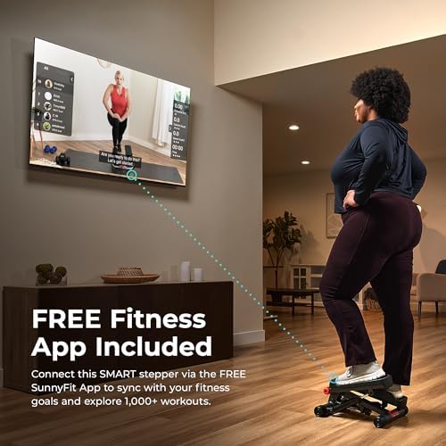 Sunny Health & Fitness Mini Stair Stepper w/Resistance Bands for Home Gym