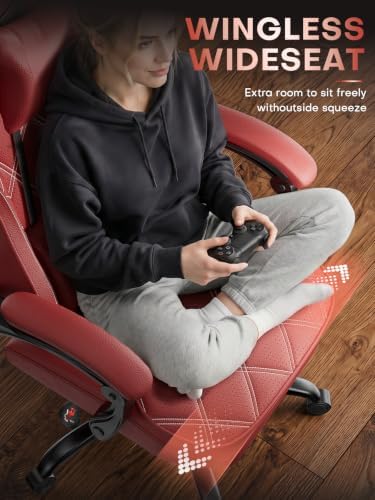 HLDIRECT Gaming Chair with Massager Lumbar Support, 400LBS Weight Capacity