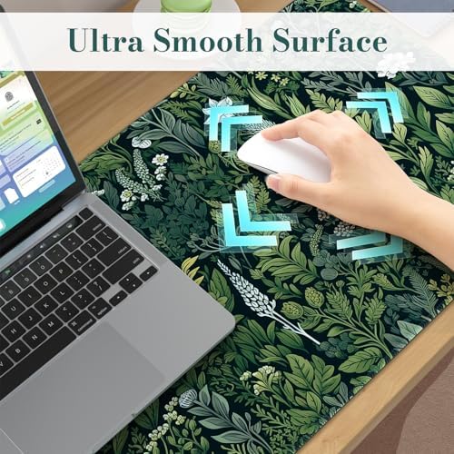 iCasso Desk Mat, Big Desk Pad,XXL Gaming Mouse Pad, Dark Green