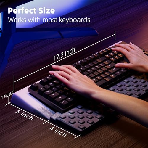 Ospelelf Keyboard Wrist Rest Pad, Comfy Ergonomic Keyboard Stand Holder, Office Desk Accessories, Work from Home Essentials, Green Forest Pattern