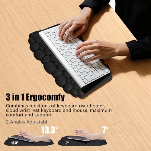 Ergonomic Wrist Rest for Keyboard, Soft Memory Foam Cloud Keyboard Stand