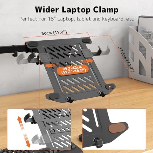 PUTORSEN Monitor and Laptop Mount Stand for Max 49" Screen and 18" Notebook