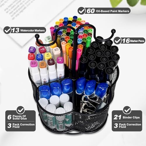 Pen Holder for Desk,360 Degree Rotating Pencil Holder Organizer