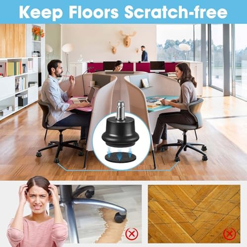 Bell Glides Replacement Office Chair, Castors Wheels Stopper Chair Feet