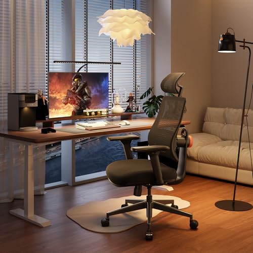 Newtral Ergonomic Home Office Chair, High Back Desk Chair with Unique Adaptive Lumbar Support, Adjustable Headrest, Seat Depth Adjustment, 96°-126° Tilt Function, Adjustable Armrest Recliner