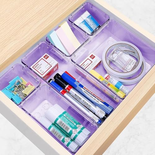 23 PCS Drawer Organizer Set, 5 Size Bathroom and kitchen organizer Trays