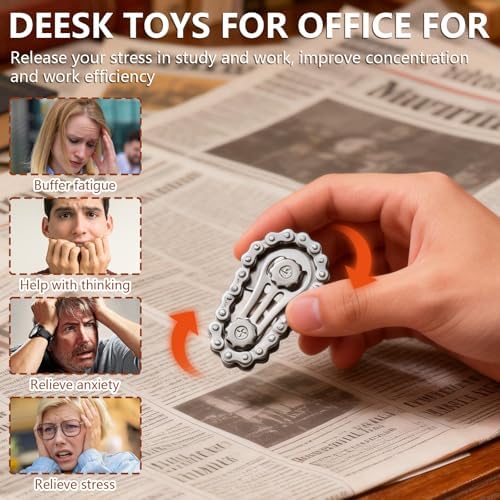 Metal Bike Chain Fidget , Sensory Stress Relief Tool for ADHD, Anxiety, Autism, Office Desk Gadget, Teen Adult Gift