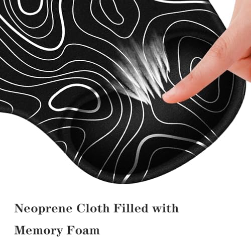 Ergonomic Mouse Pad with Wrist Rest + Topographic Line Cup Mat