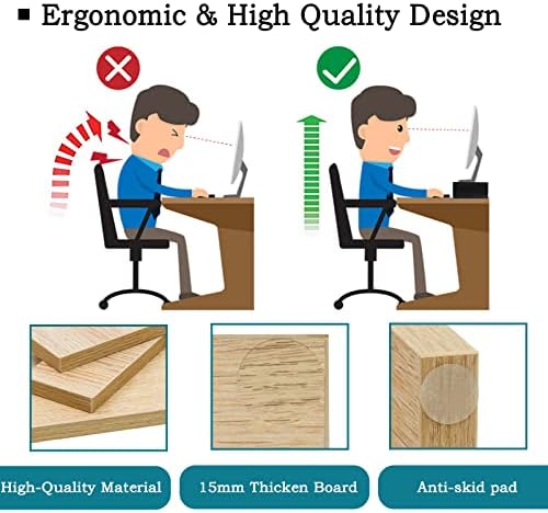 TEAMIX Wood Monitor Stand Riser-2 Packs, Maple