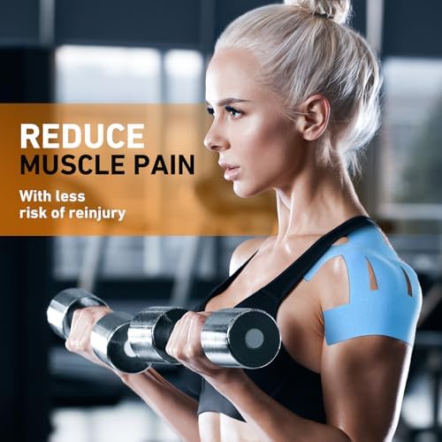 KTQUICK Precut Kinesiology Tape for Shoulder, 24 PCS, 20% Stronger Adhesive