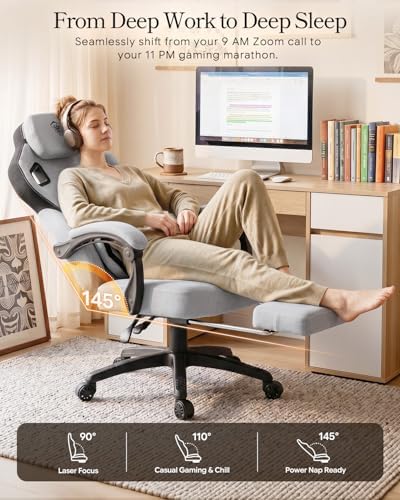 Dowinx Big and Tall Gaming Chair with Footrest, Gray