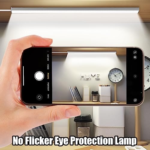 GLVSAE Under Cabinet Lights, 12 Inch Plug in Under Cabinet Lighting, LED Closet Lights, 6000K Cool White Light, Ultra Thin Dimmable Light Bar, Suitable for Kitchen Desk Closet Workbench