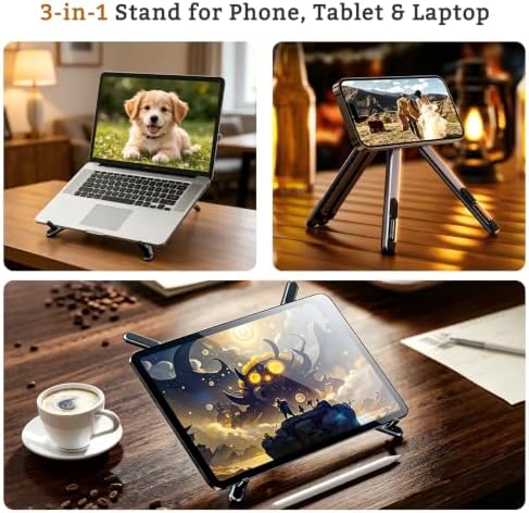 4-in-1 Portable Laptop Stand, Magnetic Tablet Phone Holder Mount