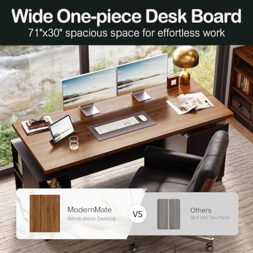 ModernMate 71" L Shaped Executive Standing Desk with 4 Drawers