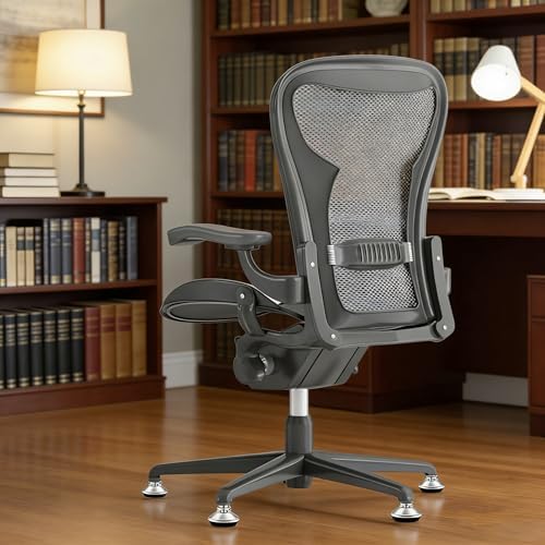 5PCS Low Profile Bell Glides 2"" Replacement Office Desk Chair or Stool Swivel Caster Wheels,Easy Conversion from Wheeled Casters to Stationary Feet to Protect Wood or Hardwood Floor
